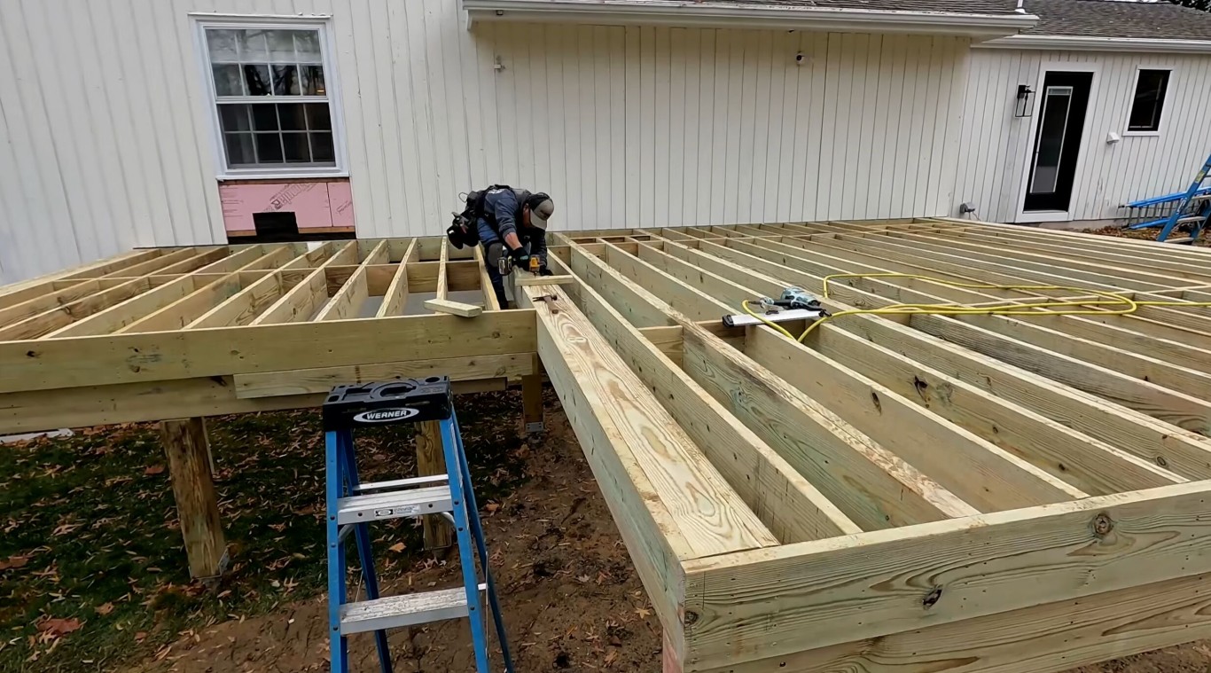 Quality deck framing construction with premium materials